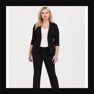 Studio by torrid Lexington Blazer Black 2X ruched sleeves New with Tags plus XXL